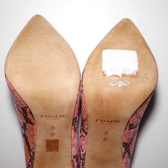 Coach Harlee Two Tone Snake Leather Pump Heels With Original Box, Size 9B - Picture 12 of 16